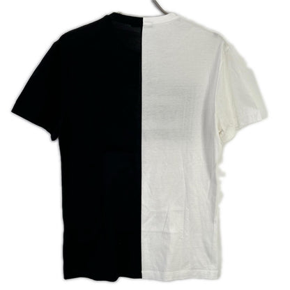 Versace ヴェルサーチ ブラック×ホワイト ツートン ロゴ Tシャツ トップス