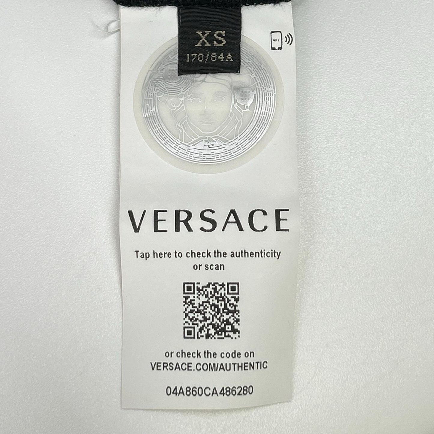 Versace ヴェルサーチ ブラック×ホワイト ツートン ロゴ Tシャツ トップス
