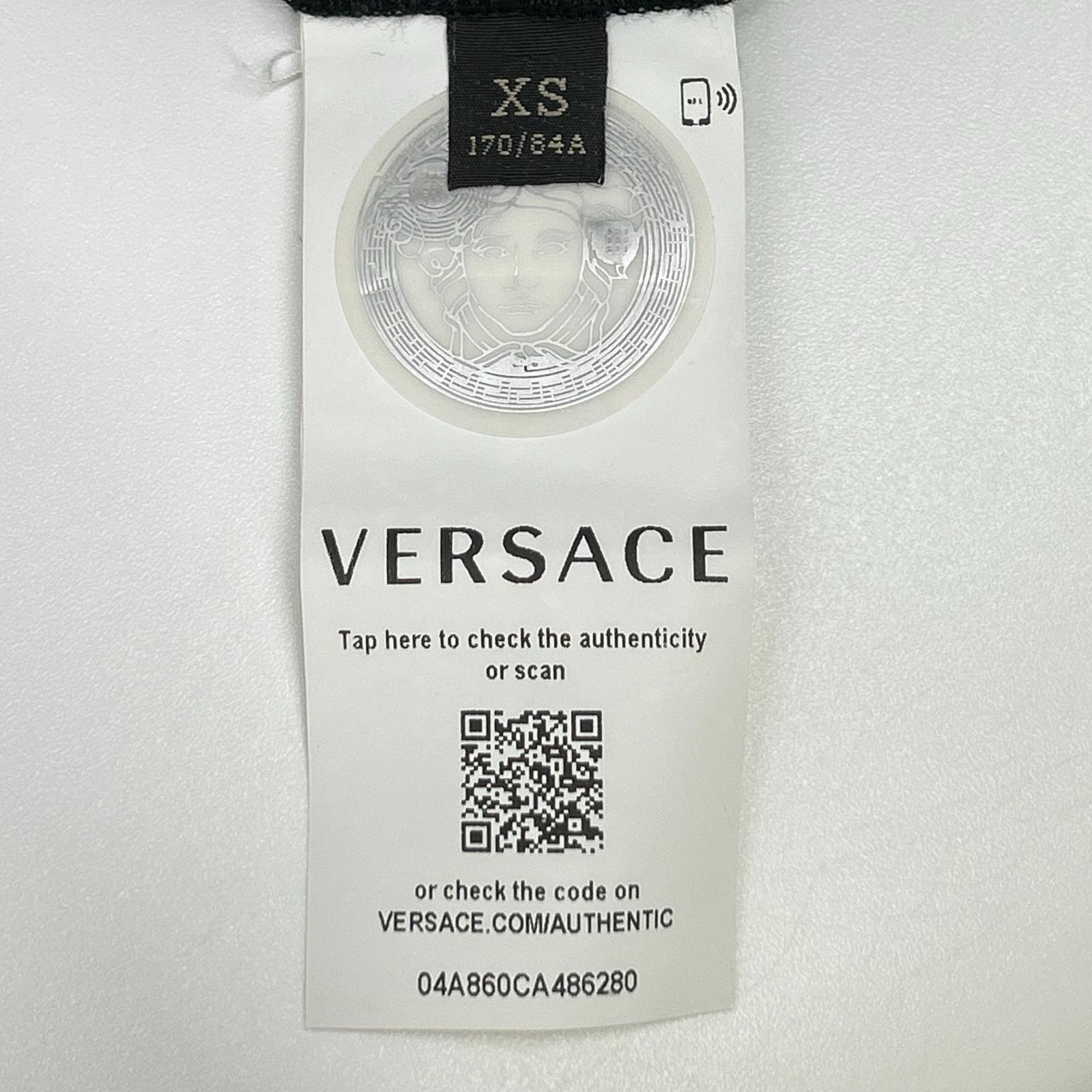 Versace ヴェルサーチ ブラック×ホワイト ツートン ロゴ Tシャツ トップス