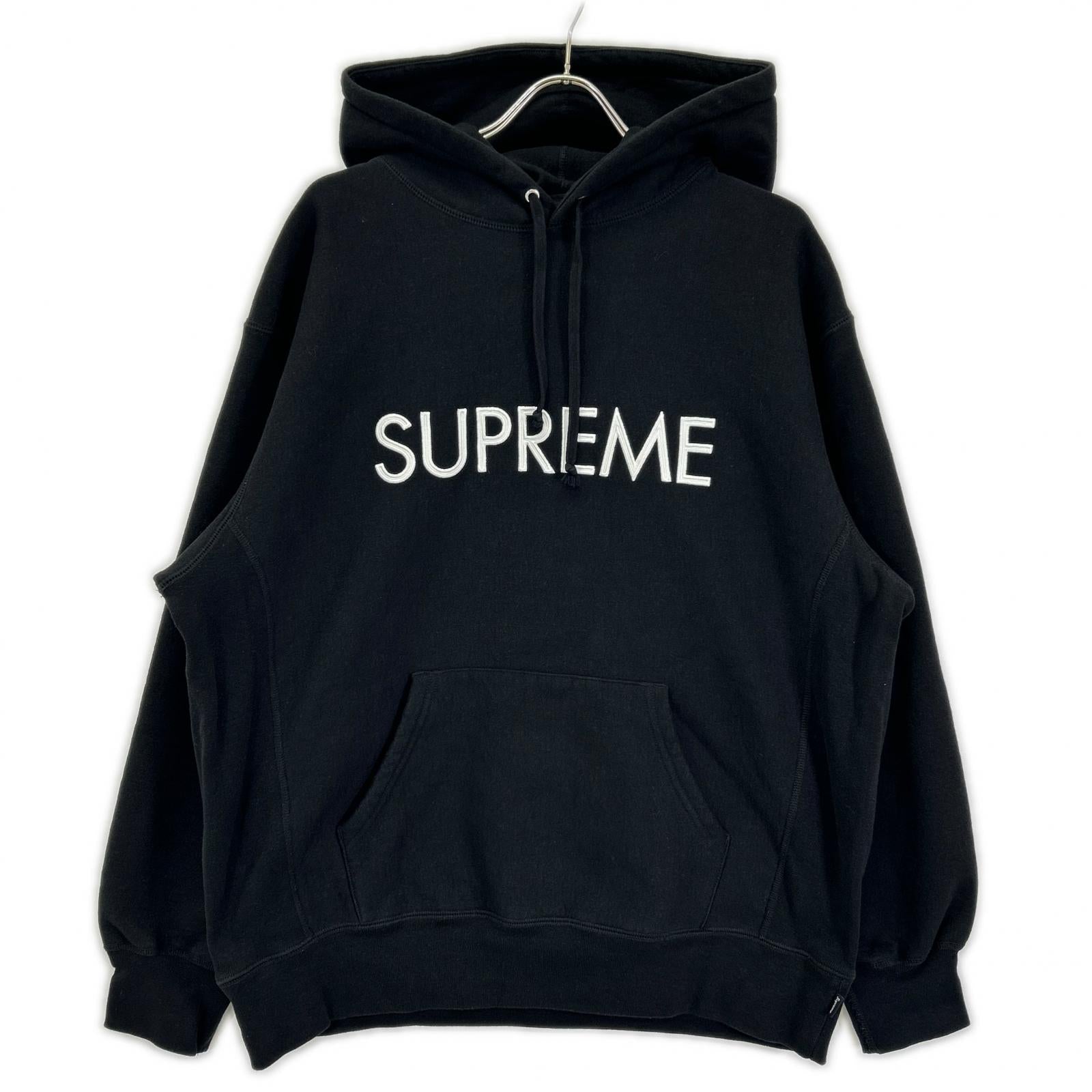 Supreme シュプリーム 22AW ブラック キャピタルフーデッドスウェットシャツ パーカー トップス