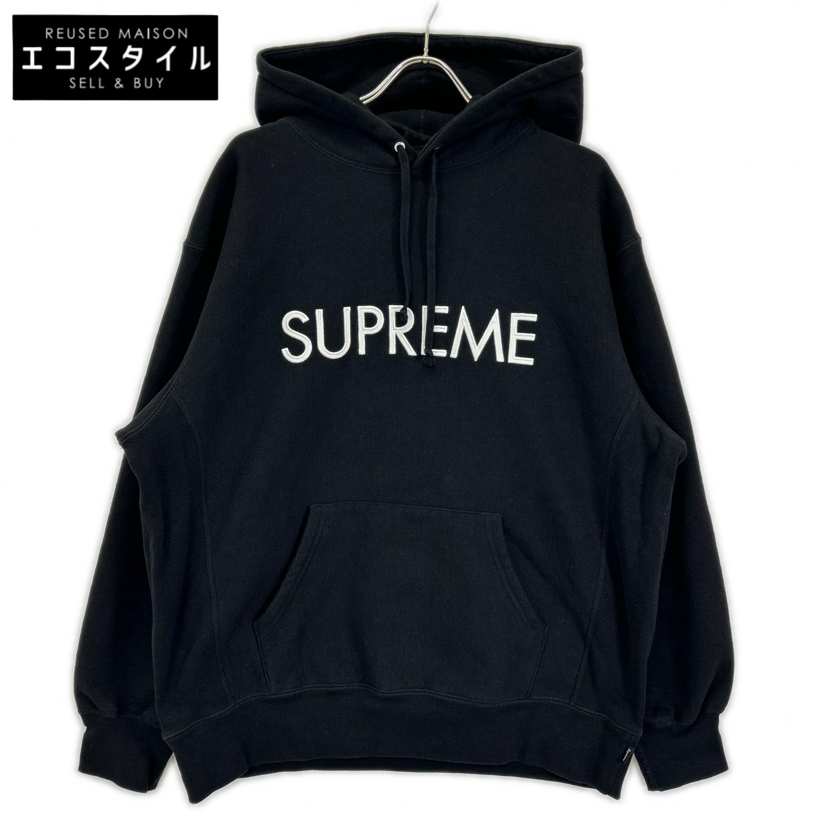 Supreme シュプリーム 22AW ブラック キャピタルフーデッドスウェットシャツ パーカー トップス