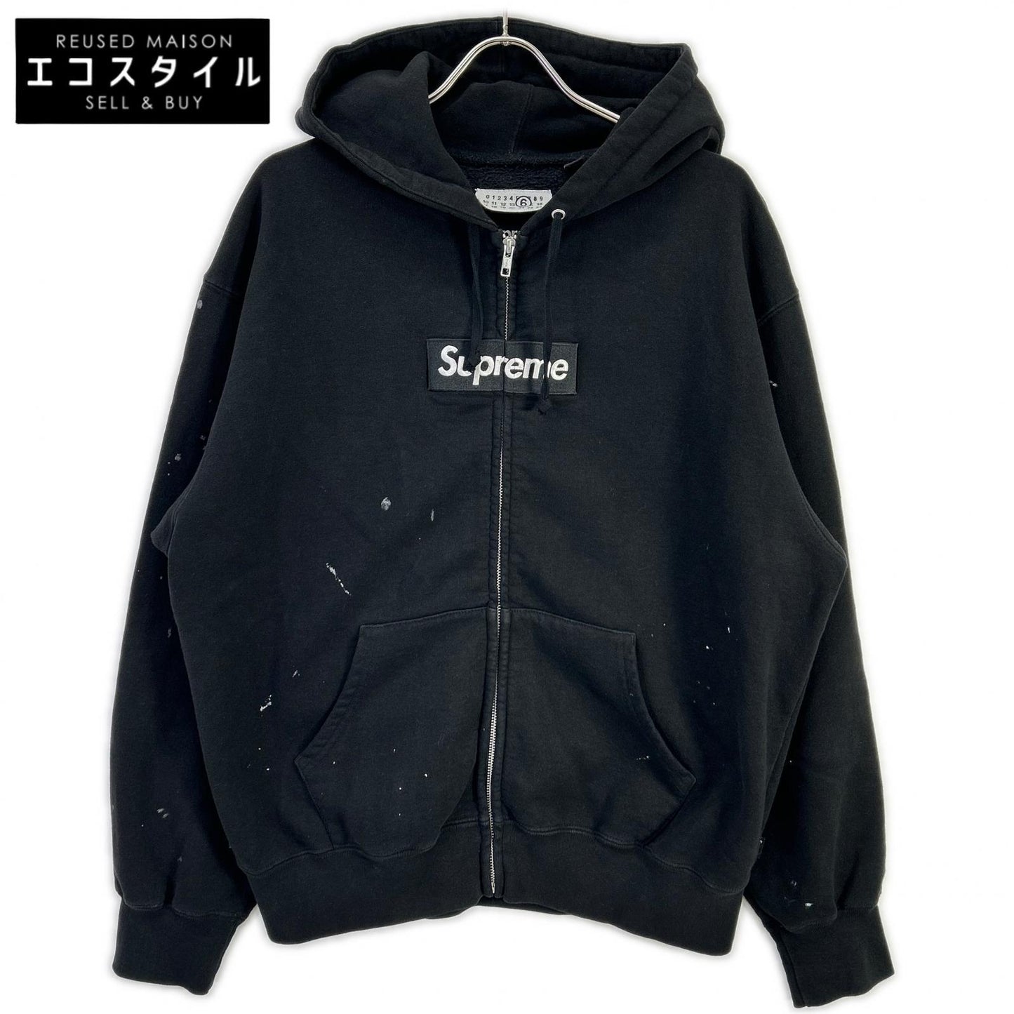 Supreme シュプリーム ×MM6 ブラック 26SS Week4 Box Logo Zip Up Hooded Sweatshirt トップス