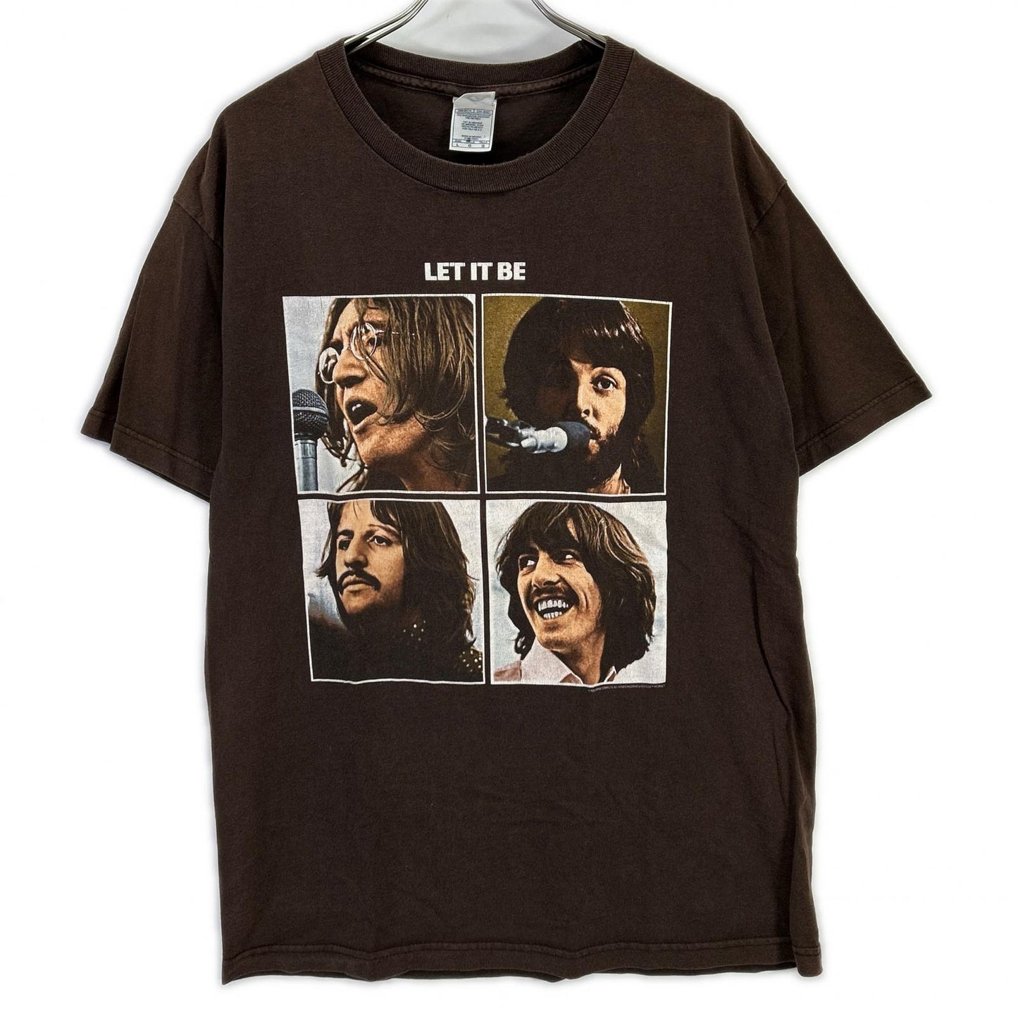 VINTAGE ヴィンテージ ブラウン ビートルズ LET IT BE プリント Tシャツ トップス
