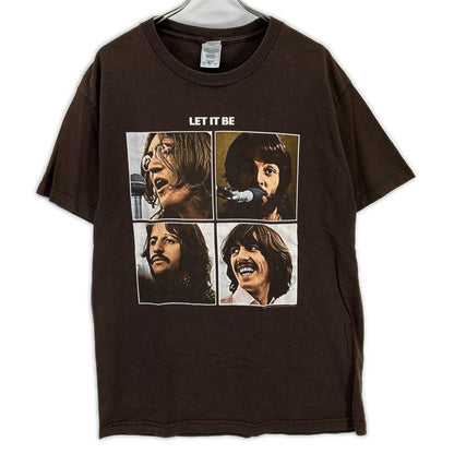 VINTAGE ヴィンテージ ブラウン ビートルズ LET IT BE プリント Tシャツ トップス