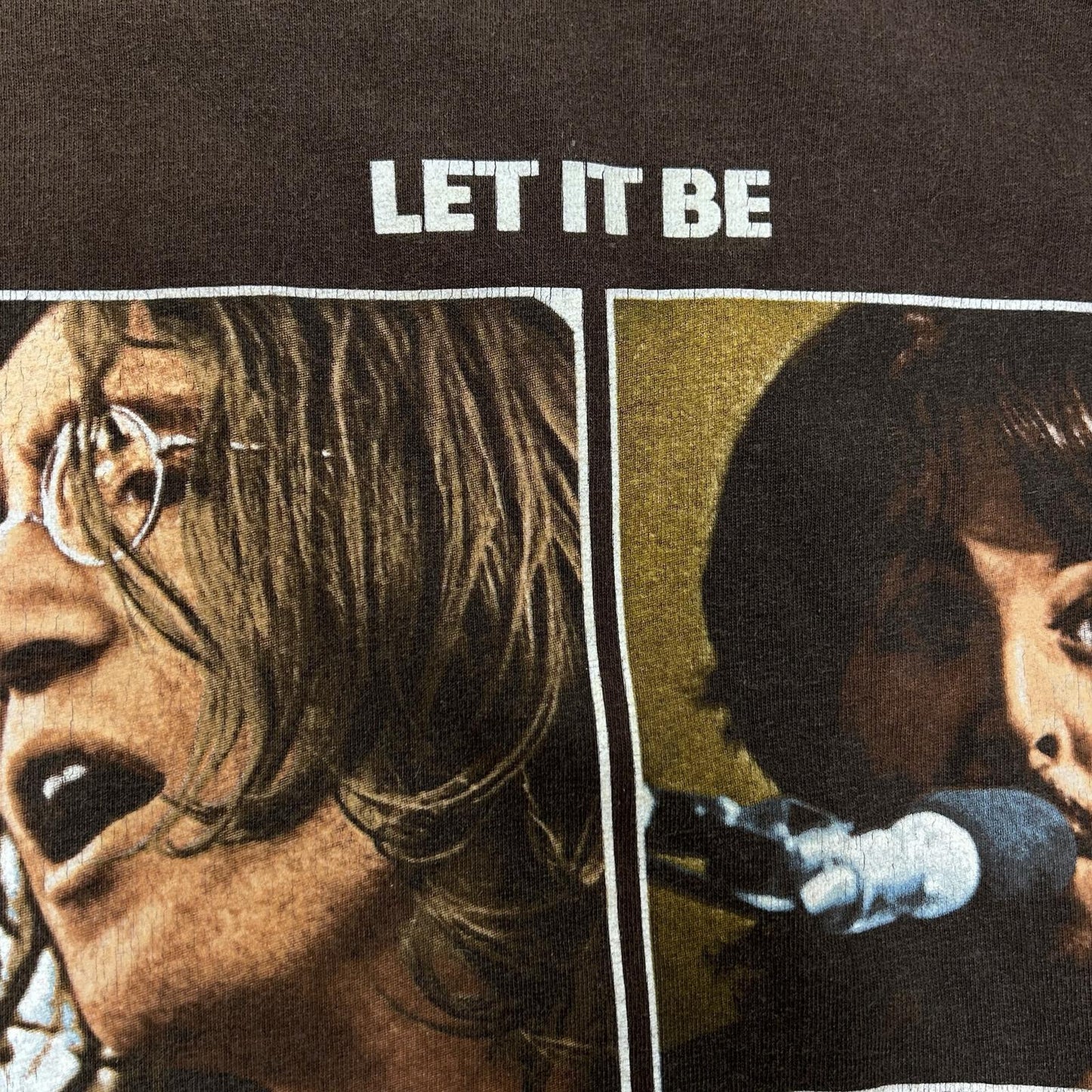 VINTAGE ヴィンテージ ブラウン ビートルズ LET IT BE プリント Tシャツ トップス