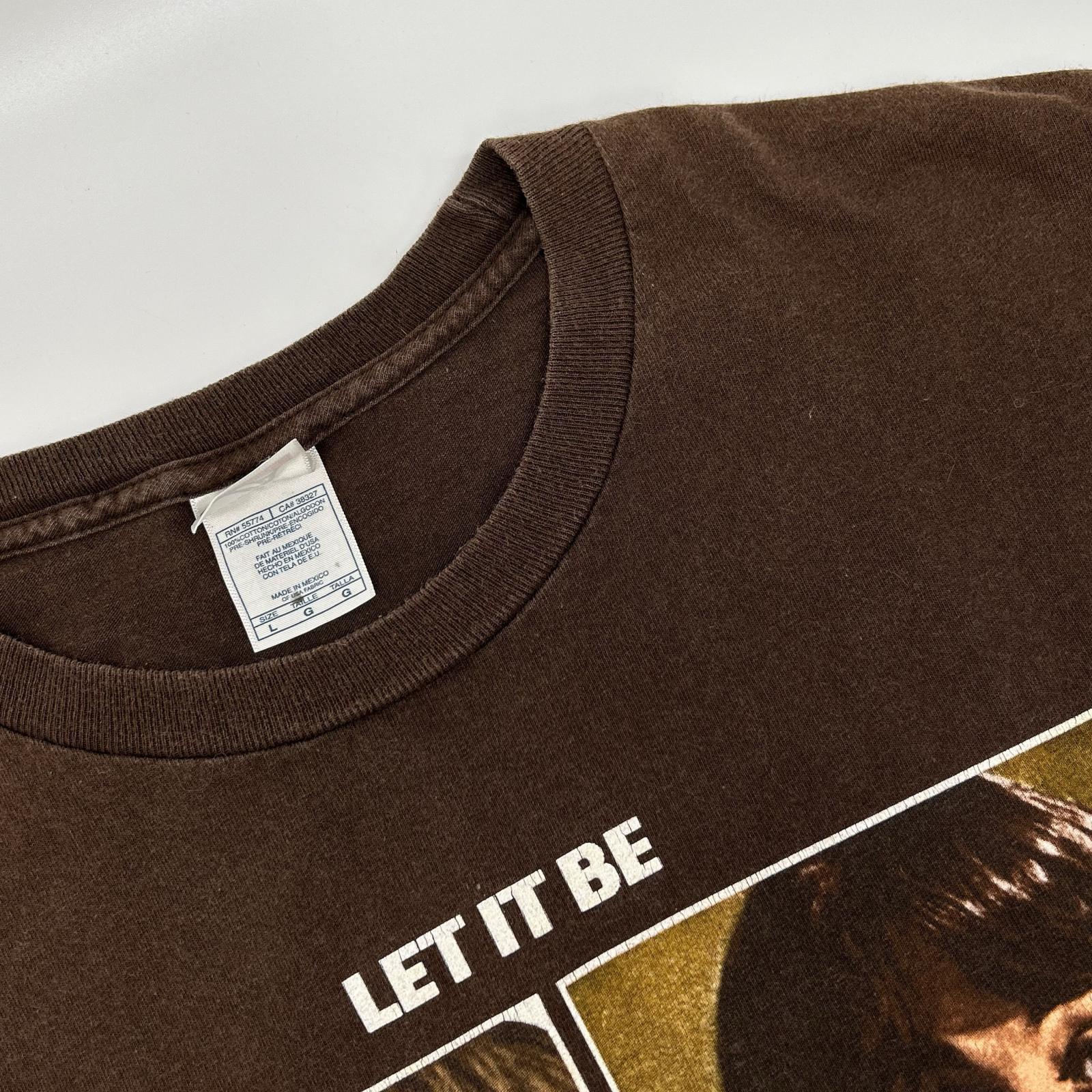 VINTAGE ヴィンテージ ブラウン ビートルズ LET IT BE プリント Tシャツ トップス