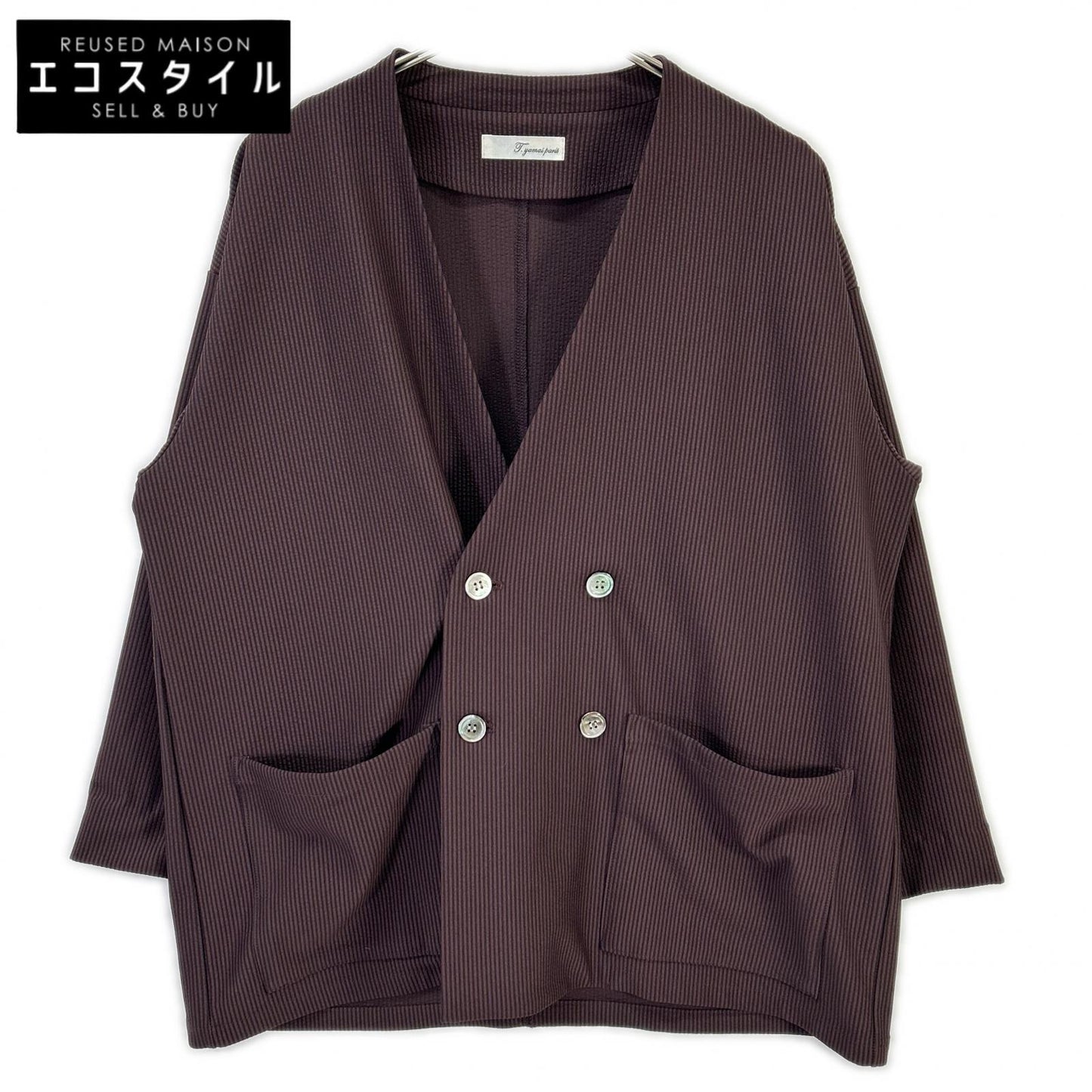 t.yamai paris ティ ヤマイ パリ バーガンディー トリコットサッカージャケット ジャケット