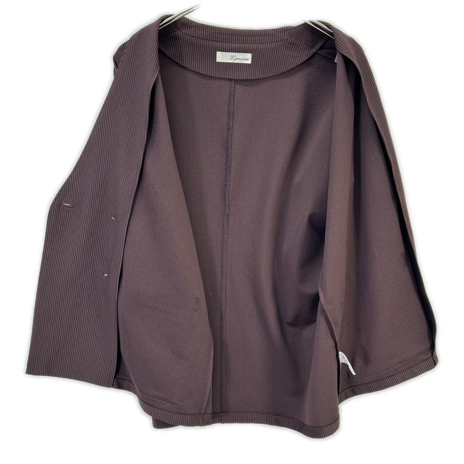 t.yamai paris ティ ヤマイ パリ バーガンディー トリコットサッカージャケット ジャケット