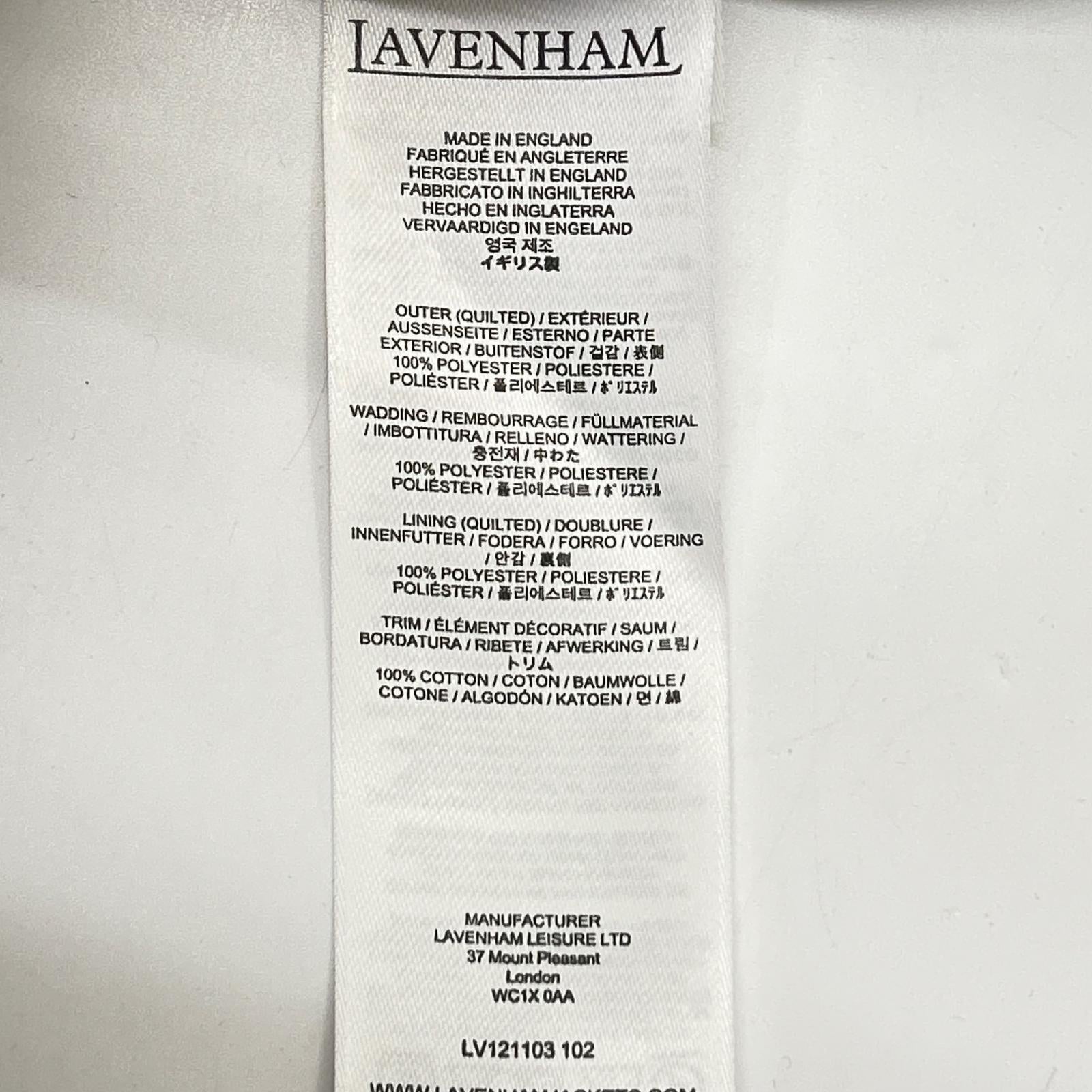 LAVENHAM ラベンハム ブラック コーデュロイ襟 キルティングジレ ベスト