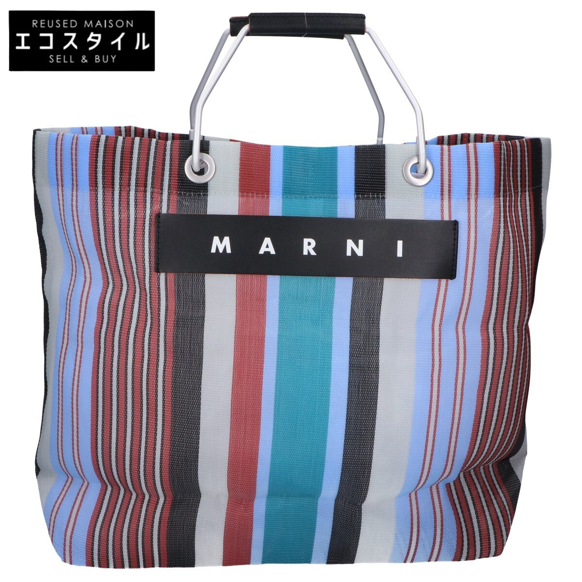 MARNI マルニ MARNI MARKET マルニマーケット ストライプ トートバッグ