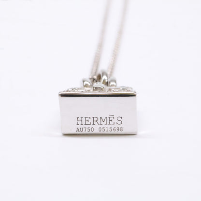 HERMES エルメス 750WG バーキン アミュレット ダイヤモンド ネックレス