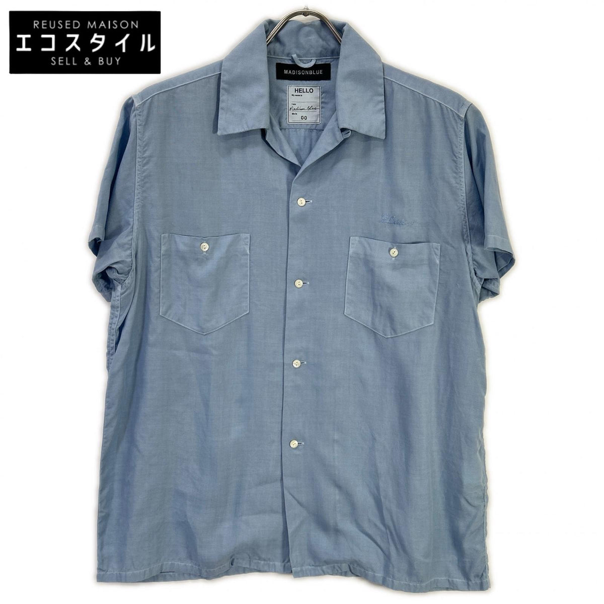 MADISON BLUE マディソンブルー ブルー レーヨン ボーリングシャツ トップス
