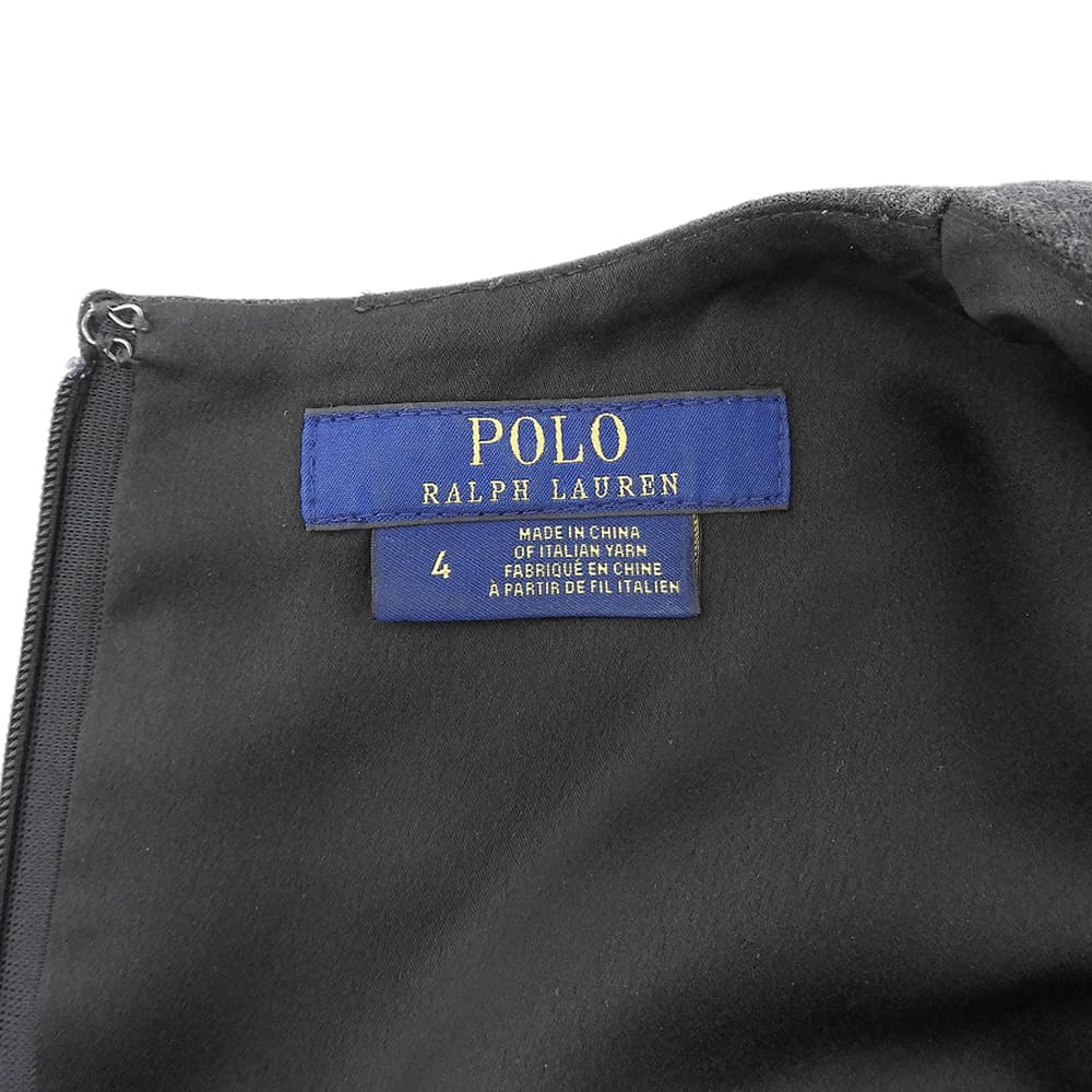 POLObyRalphLauren ポロラルフローレン ノースリーブ ウールワンピース レディース グレー 4 ワンピース