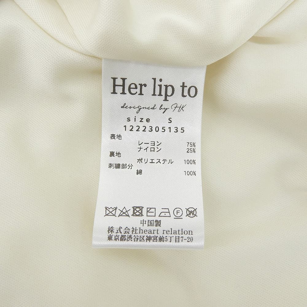 her lip to ハーリップトゥ 新品同様 Angel Sleeve Dress ワンピース レディース ホワイト S ワンピース