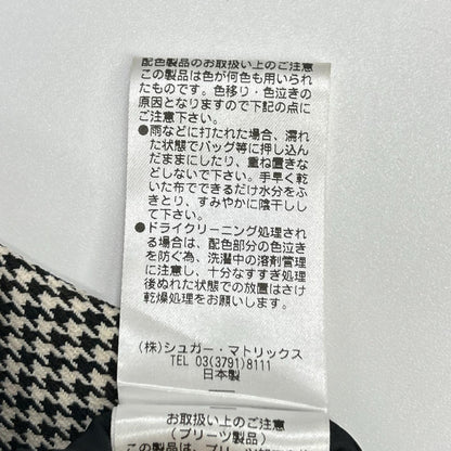 STRAWBERRY-FIELDS ストロベリーフィールズ ブラック×ホワイト ハウンドトゥース プルックツイル ワンピース ワンピース
