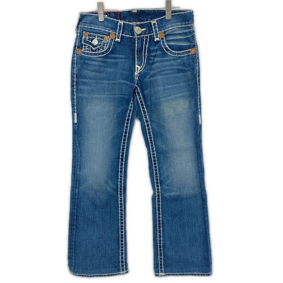 TRUE RELIGION トゥルーレリジョン BILLY 　SUPER　インディゴ 極太ステッチ ストレートデニム 34 ボトムス