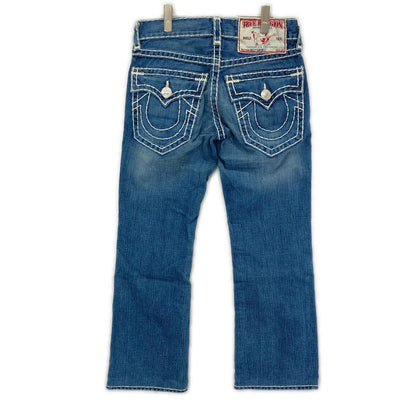 TRUE RELIGION トゥルーレリジョン BILLY 　SUPER　インディゴ 極太ステッチ ストレートデニム 34 ボトムス