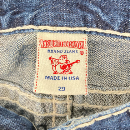 TRUE RELIGION トゥルーレリジョン BILLY 　SUPER　インディゴ 極太ステッチ ストレートデニム 34 ボトムス