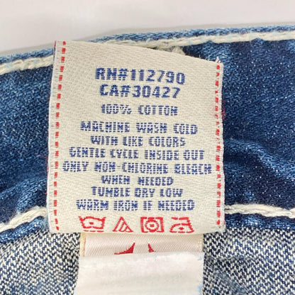 TRUE RELIGION トゥルーレリジョン BILLY 　SUPER　インディゴ 極太ステッチ ストレートデニム 34 ボトムス