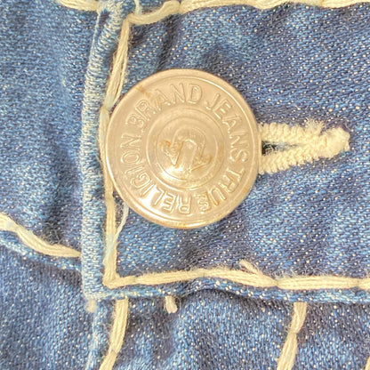 TRUE RELIGION トゥルーレリジョン BILLY 　SUPER　インディゴ 極太ステッチ ストレートデニム 34 ボトムス