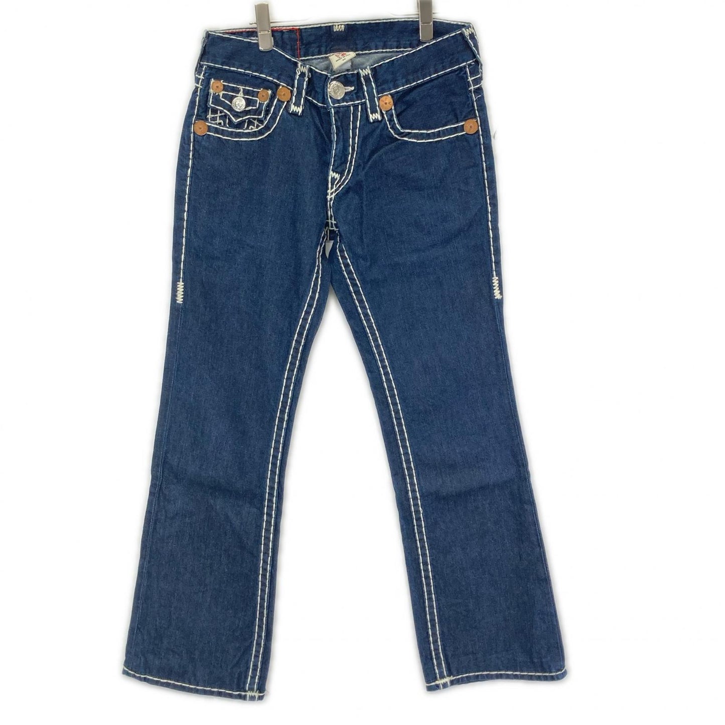 TRUE RELIGION トゥルーレリジョン JOEY SUPER　ネイビー 極太ステッチ ストレートデニム 34 ボトムス