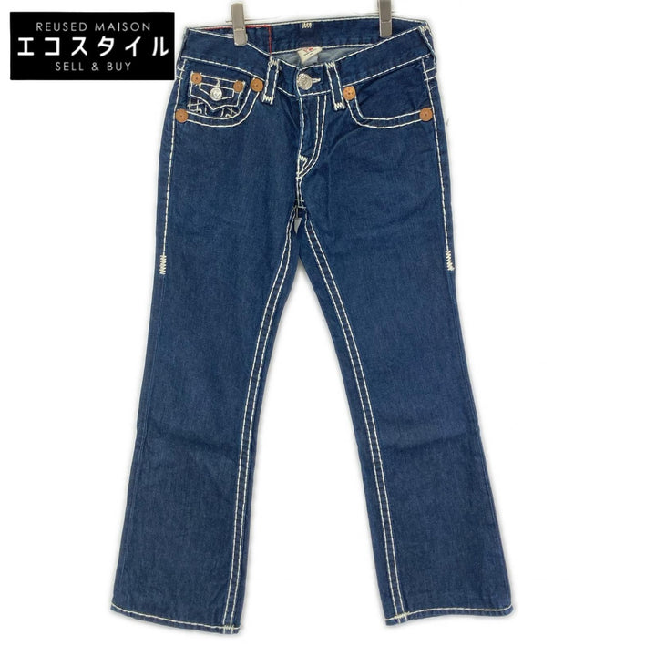 TRUE RELIGION トゥルーレリジョン JOEY SUPER　ネイビー 極太ステッチ ストレートデニム 34 ボトムス
