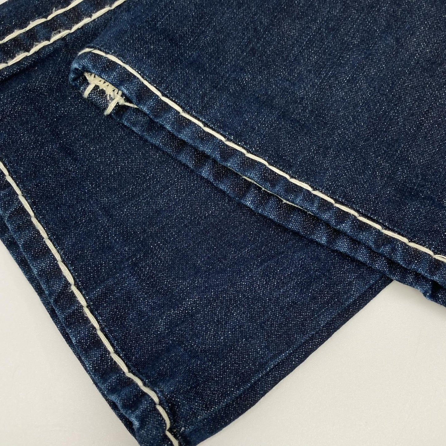 TRUE RELIGION トゥルーレリジョン JOEY SUPER　ネイビー 極太ステッチ ストレートデニム 34 ボトムス