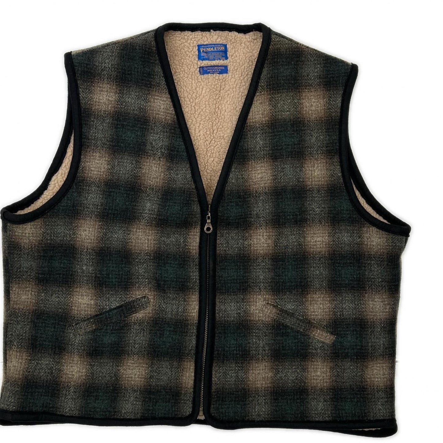 PENDLETON ペンドルトン グリーン オンブレチェック ウールボア ベスト ベスト