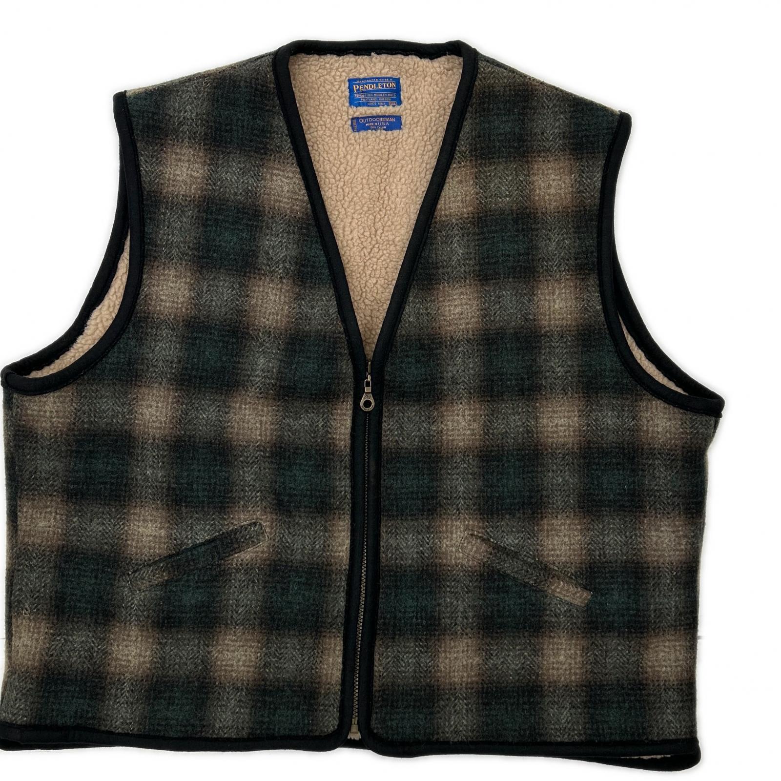 PENDLETON ペンドルトン グリーン オンブレチェック ウールボア ベスト ベスト