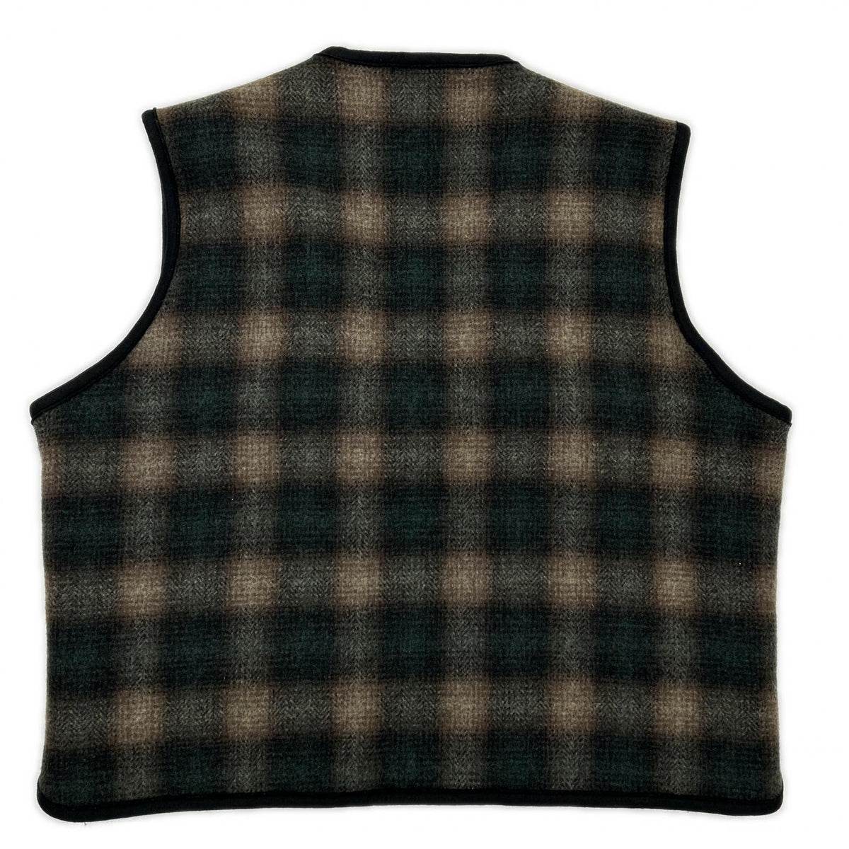PENDLETON Pendleton Green Ombre-check wool boa vest Vest