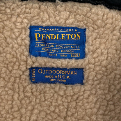 PENDLETON Pendleton Green Ombre-check wool boa vest Vest