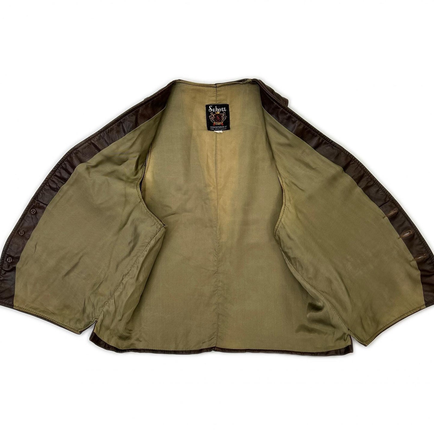schott ショット ブラウン レザー ジレ ベスト