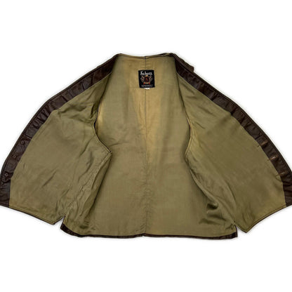 schott ショット ブラウン レザー ジレ ベスト