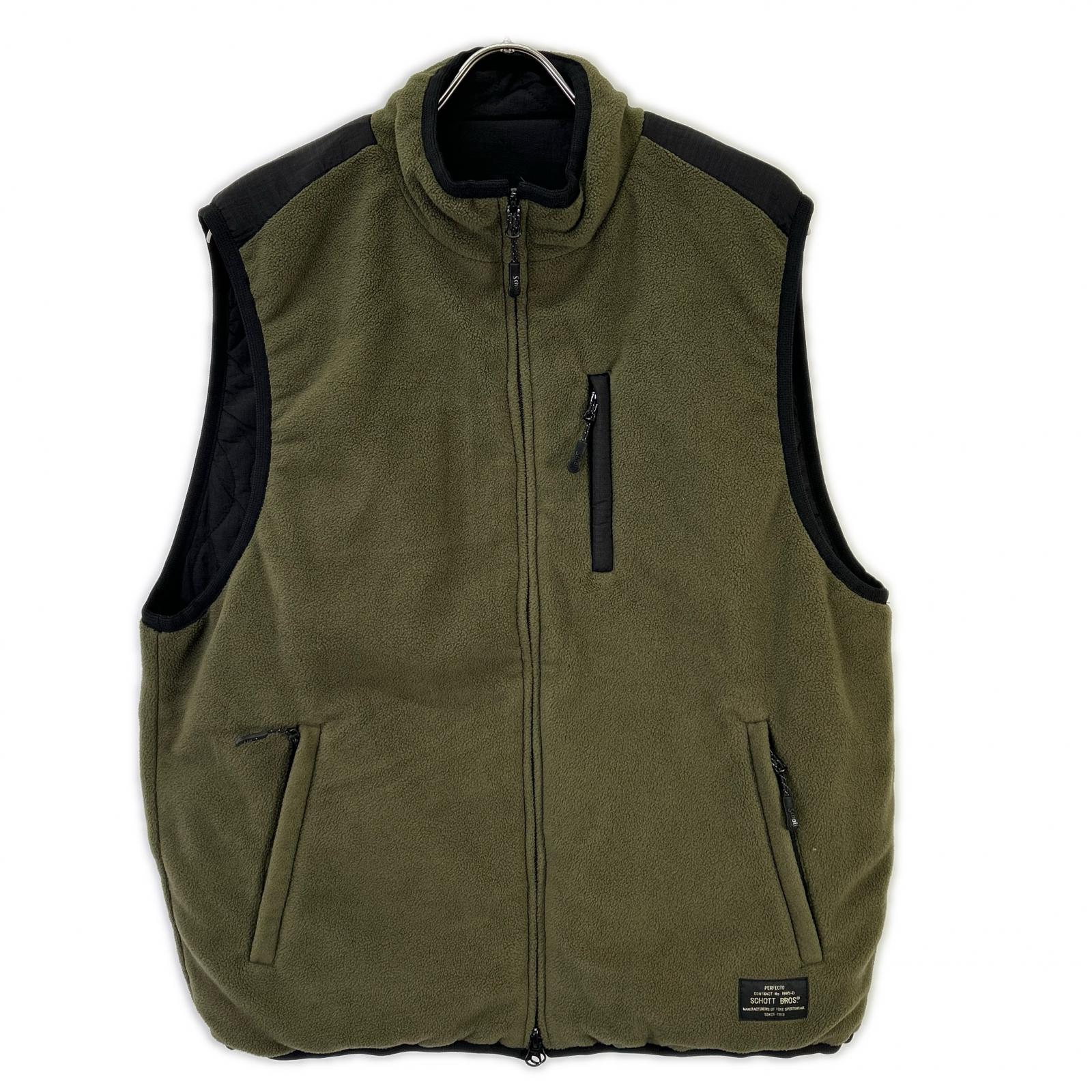 schott ショット ブラック リバーシブルダウンベスト ベスト