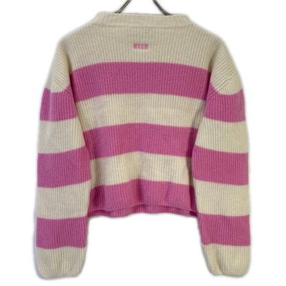 MSGM エムエスジーエム 3141MDM120 ピンク×ホワイト ボーダーニット トップス