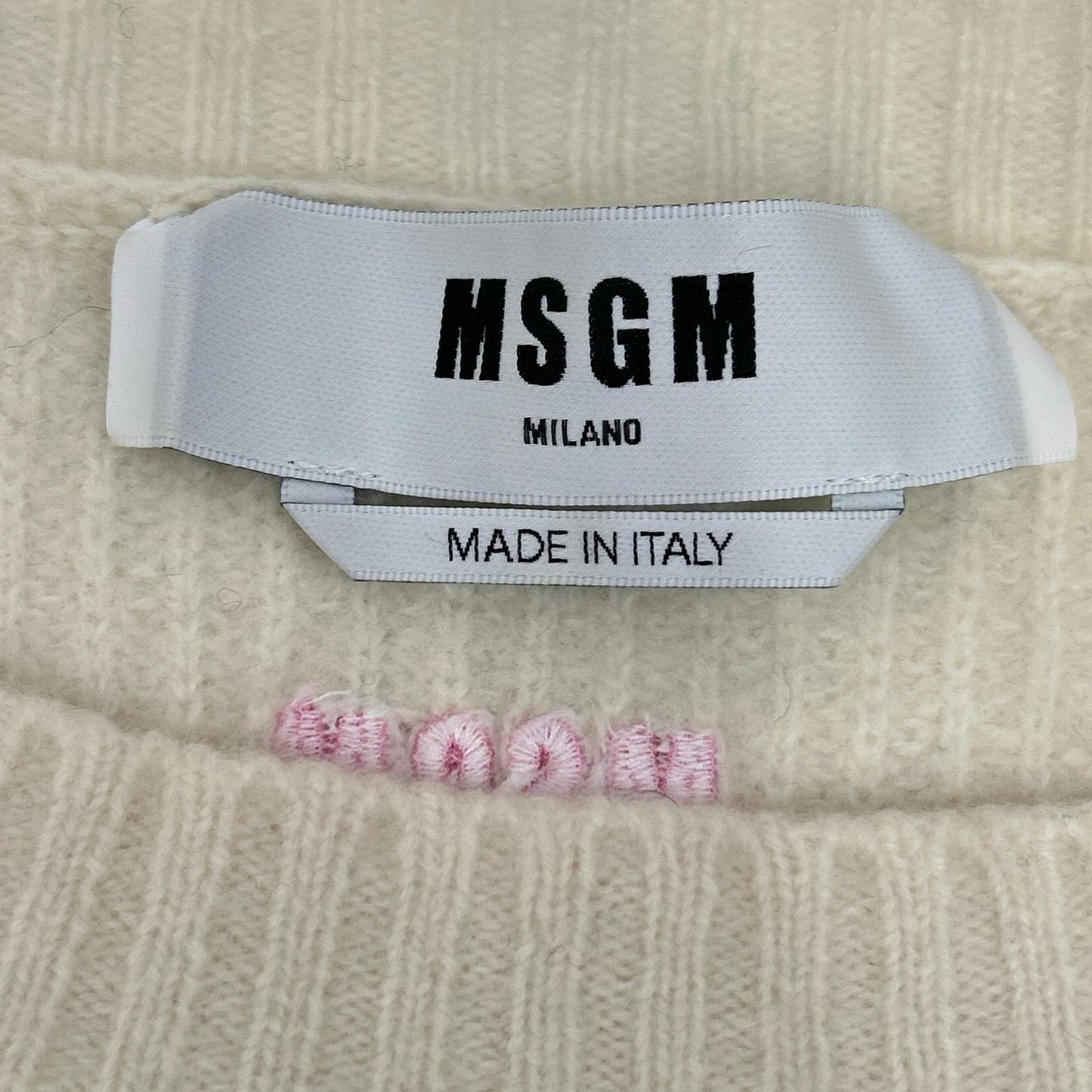 MSGM エムエスジーエム 3141MDM120 ピンク×ホワイト ボーダーニット トップス