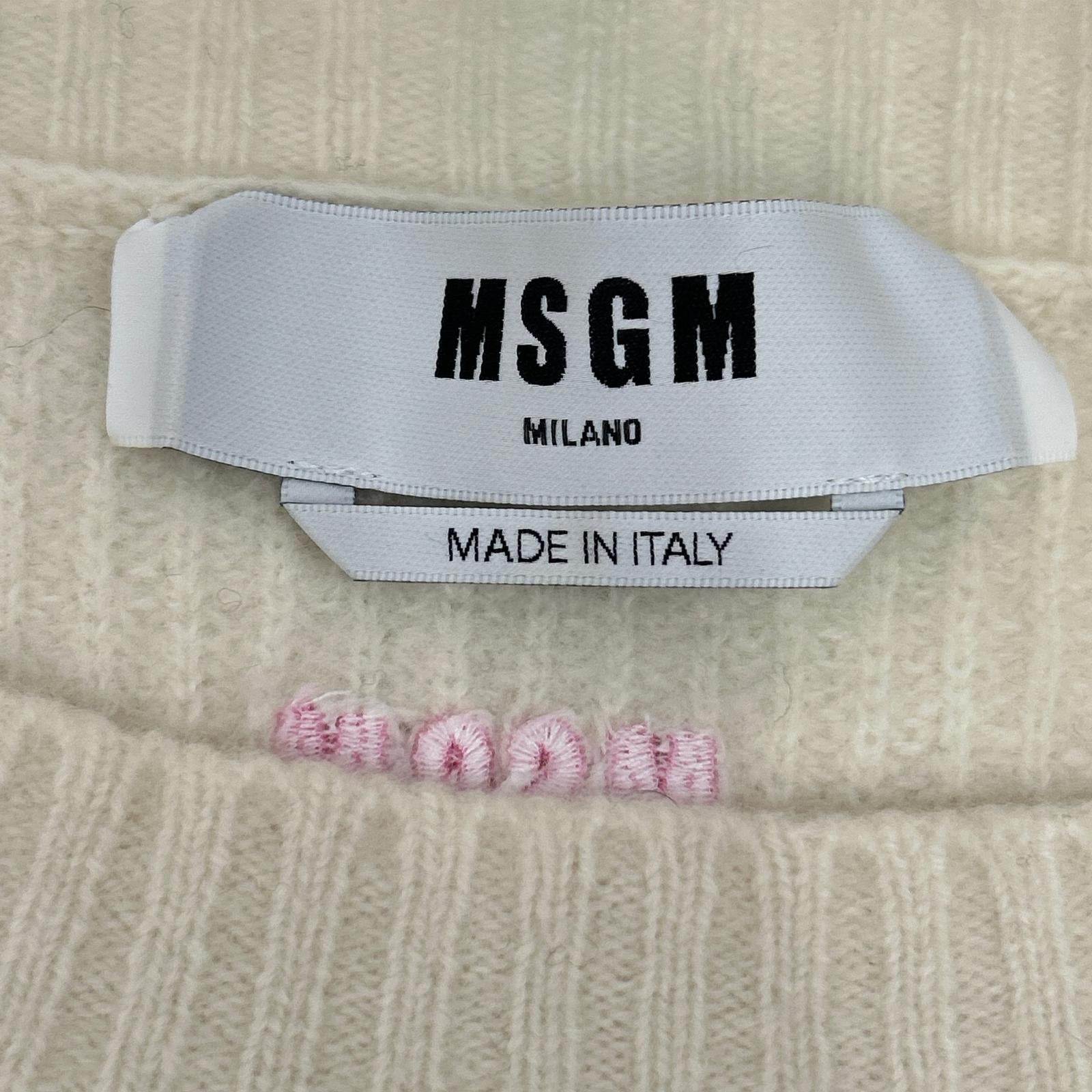 MSGM エムエスジーエム 3141MDM120 ピンク×ホワイト ボーダーニット トップス