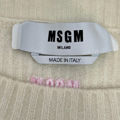 MSGM エムエスジーエム 3141MDM120 ピンク×ホワイト ボーダーニット トップス
