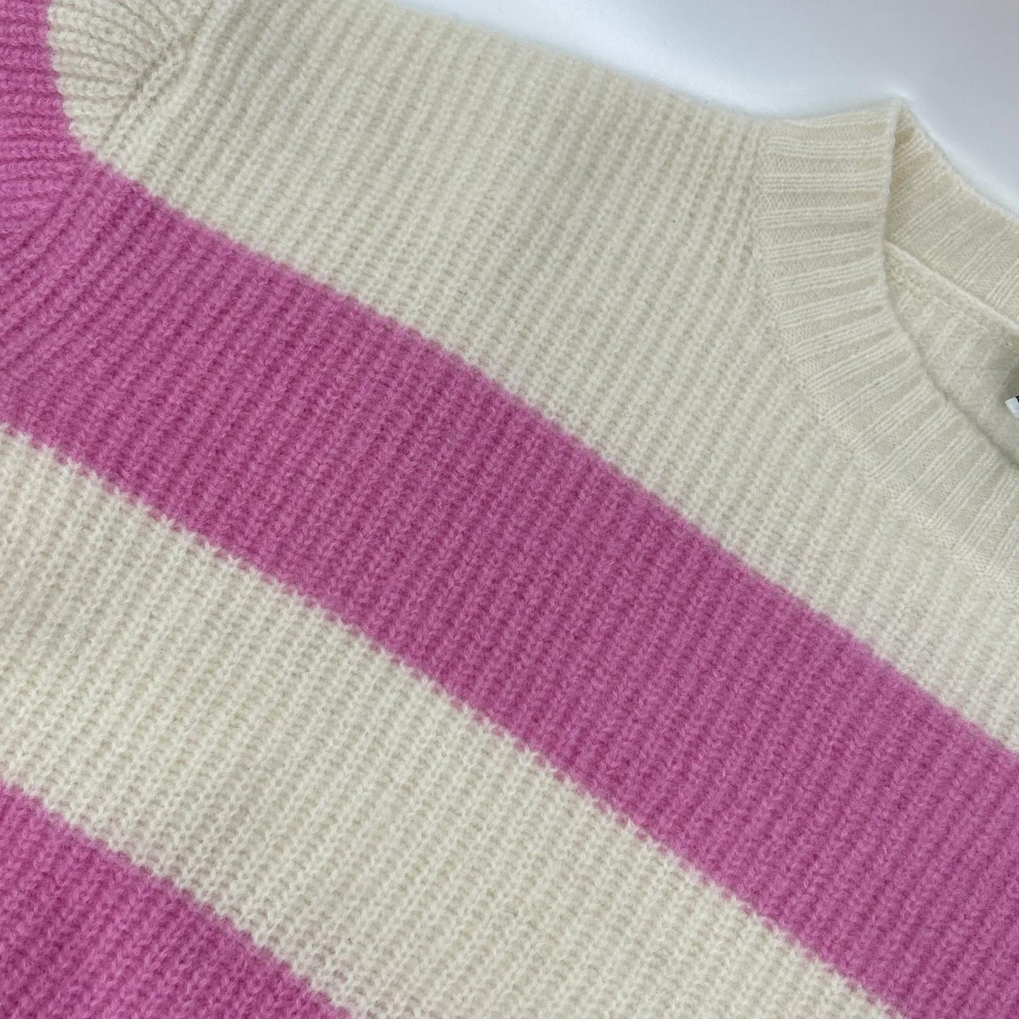 MSGM エムエスジーエム 3141MDM120 ピンク×ホワイト ボーダーニット トップス