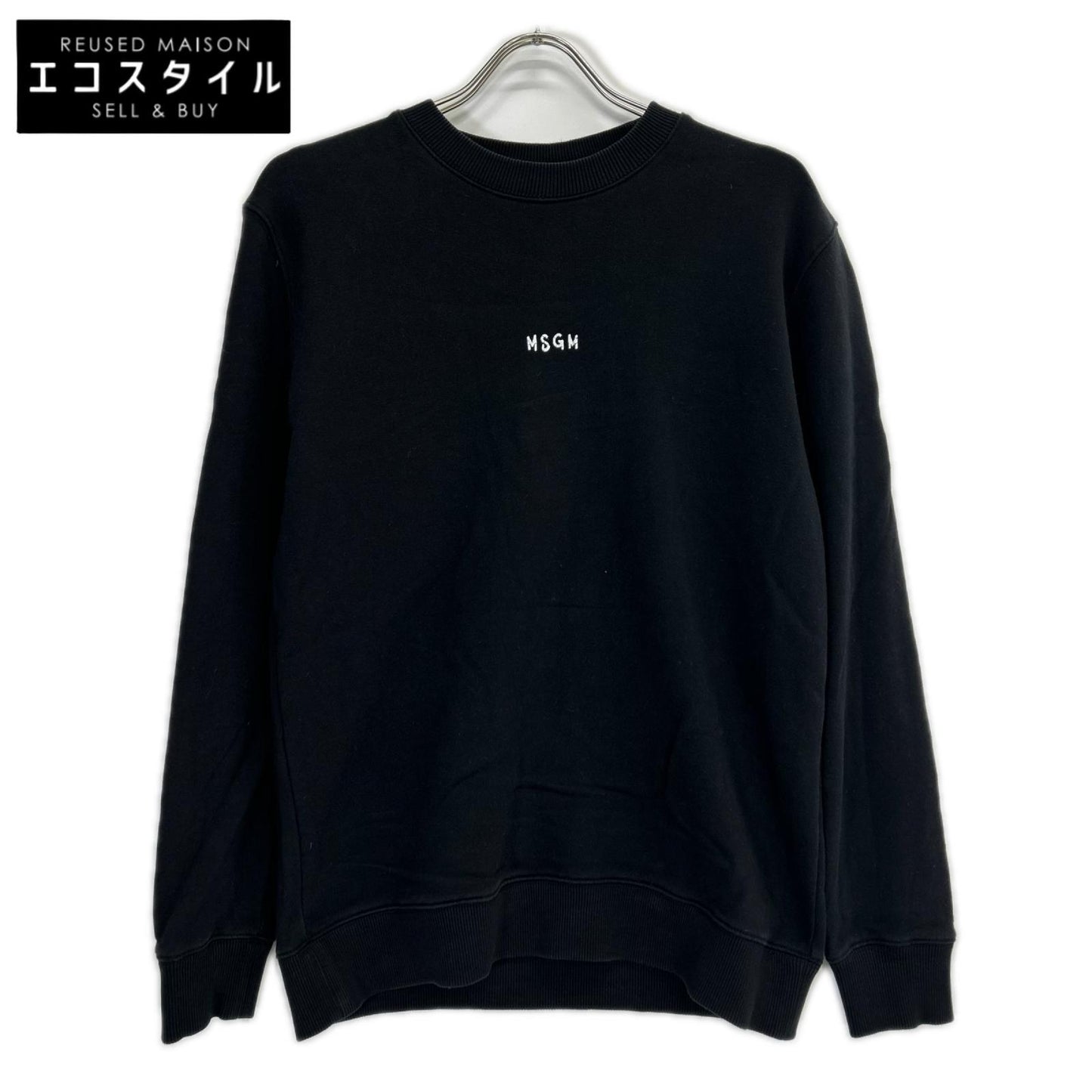 MSGM エムエスジーエム 3441MDM215 ブラック ロゴ L/S プルオーバー トップス