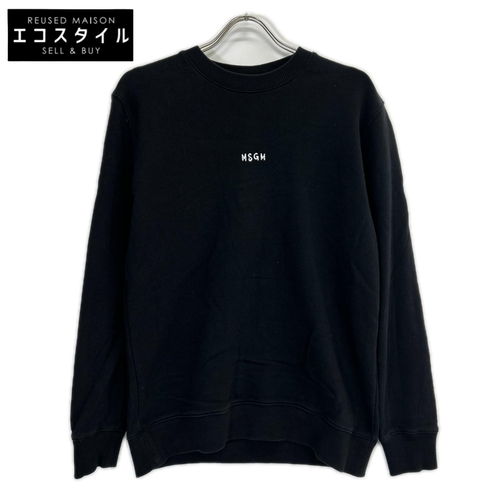 MSGM エムエスジーエム 3441MDM215 ブラック ロゴ L/S プルオーバー トップス