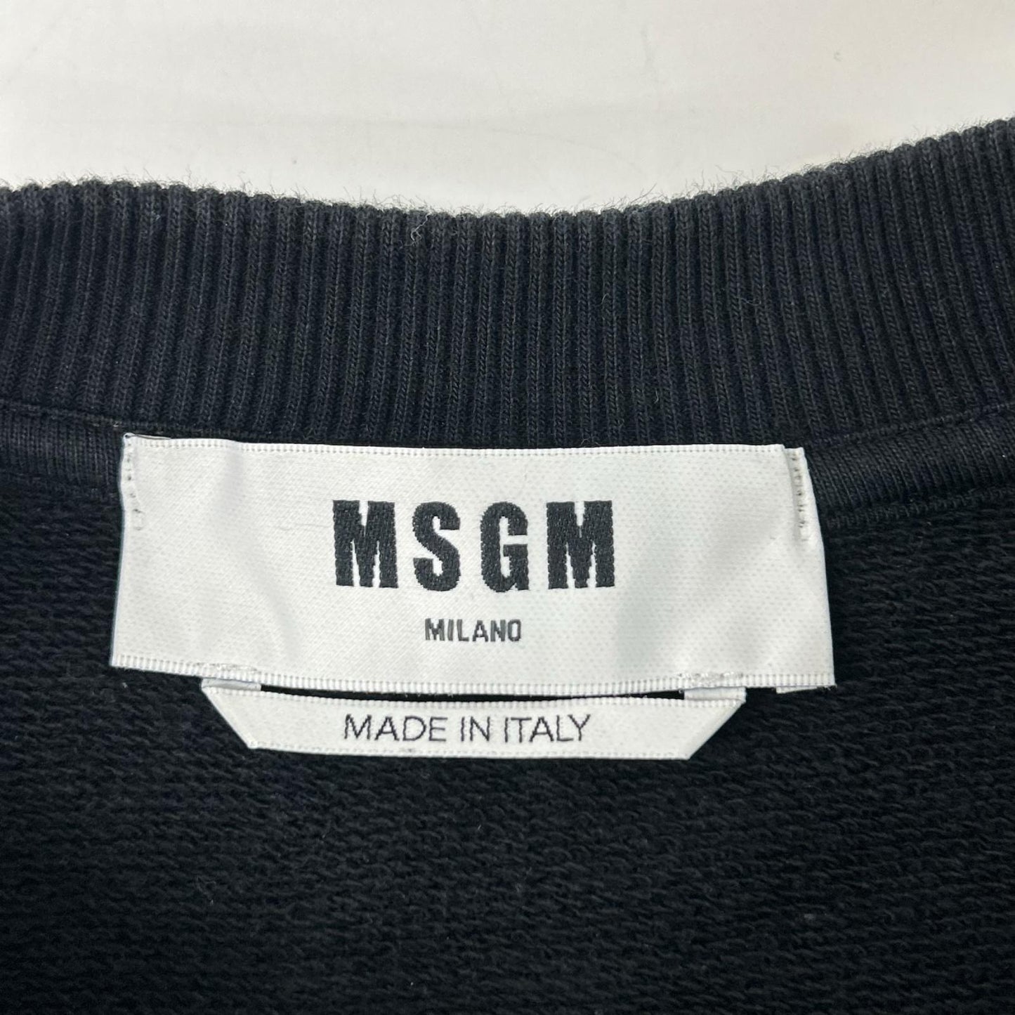 MSGM エムエスジーエム 3441MDM215 ブラック ロゴ L/S プルオーバー トップス