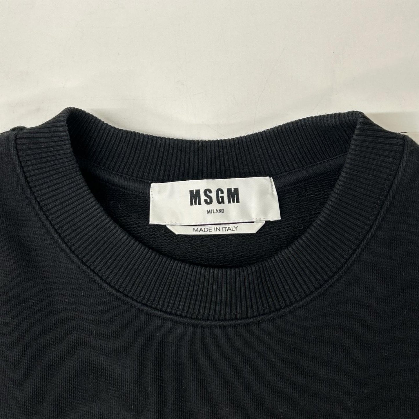 MSGM エムエスジーエム 3441MDM215 ブラック ロゴ L/S プルオーバー トップス