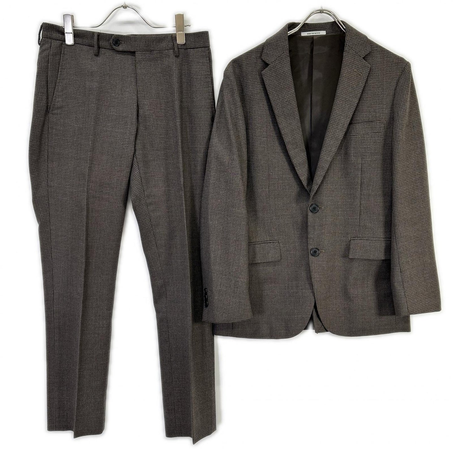 green label relaxing グリーンレーベルリラクシング 【WORK TRIP OUTFITS】ブラウン チェック柄 セットアップ スーツ セットアップ