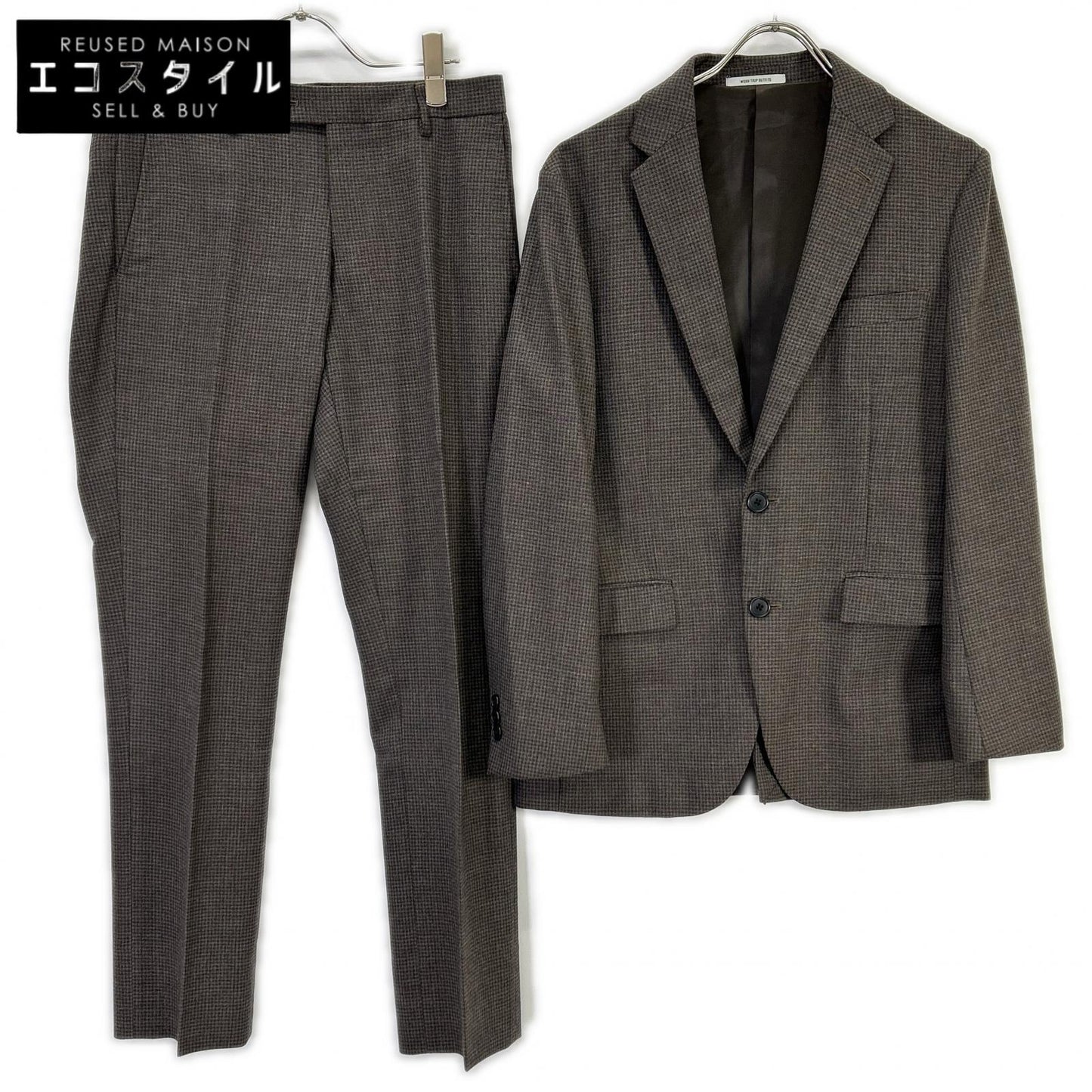 green label relaxing グリーンレーベルリラクシング 【WORK TRIP OUTFITS】ブラウン チェック柄 セットアップ スーツ セットアップ
