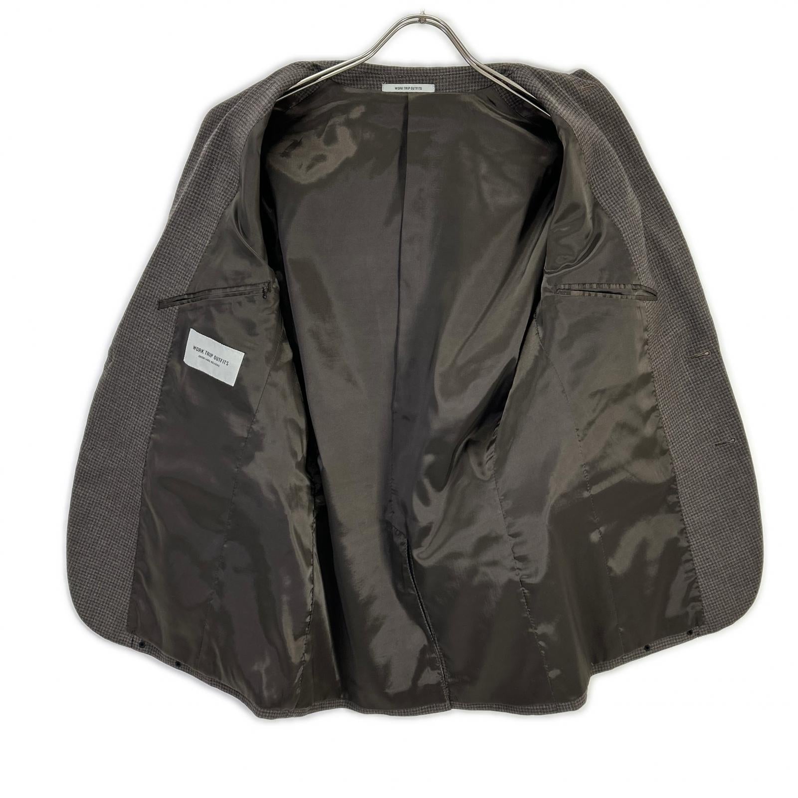 green label relaxing グリーンレーベルリラクシング 【WORK TRIP OUTFITS】ブラウン チェック柄 セットアップ スーツ セットアップ