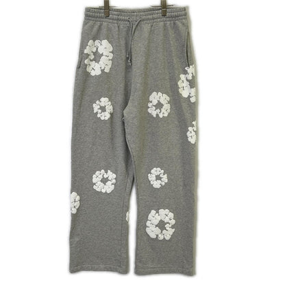 Denim Tears デニムティアーズ グレー コットン Wreath Open Hem Sweatpants ボトムス