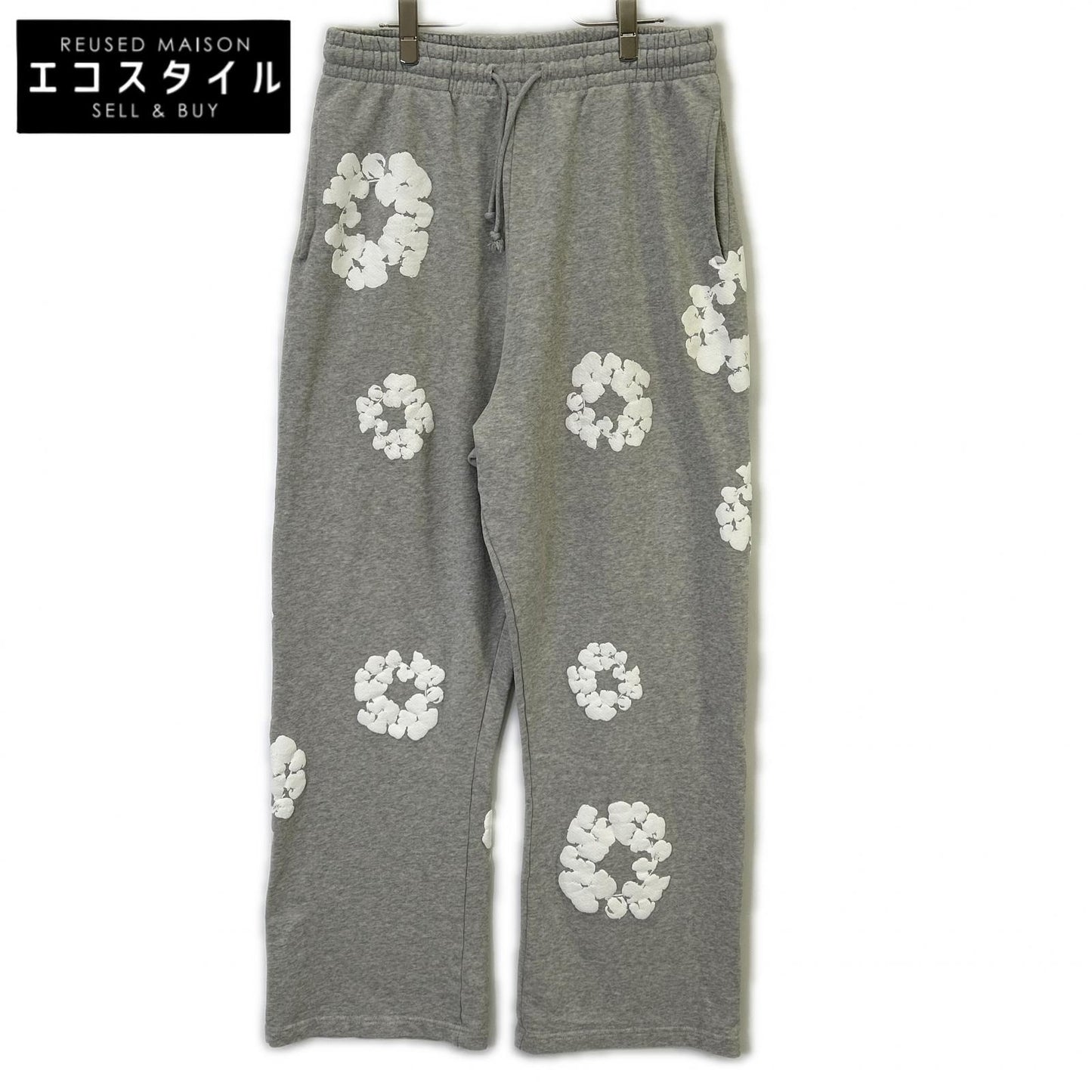 Denim Tears デニムティアーズ グレー コットン Wreath Open Hem Sweatpants ボトムス