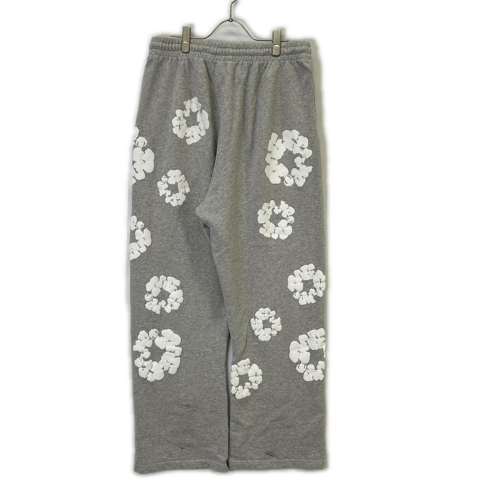 Denim Tears デニムティアーズ グレー コットン Wreath Open Hem Sweatpants ボトムス