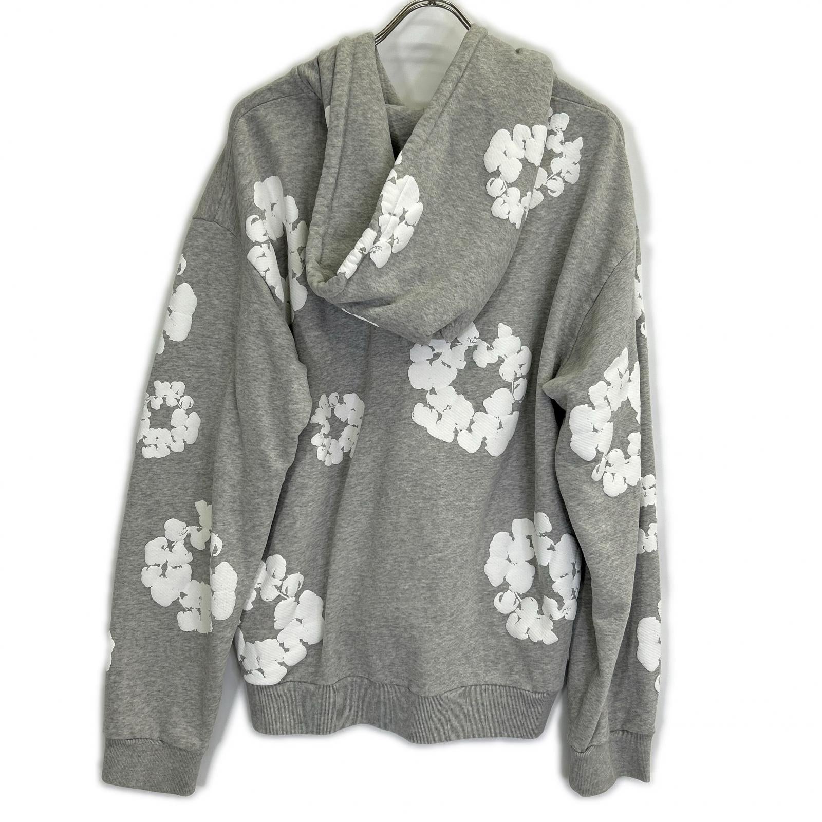 Denim Tears デニムティアーズ グレー コットン Wreath Zip Hoodie トップス
